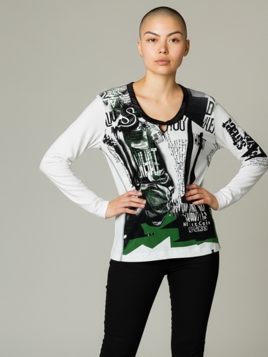 MARCCAIN SPORT Graphic Tee MEDIUM - Picture 1 of 13